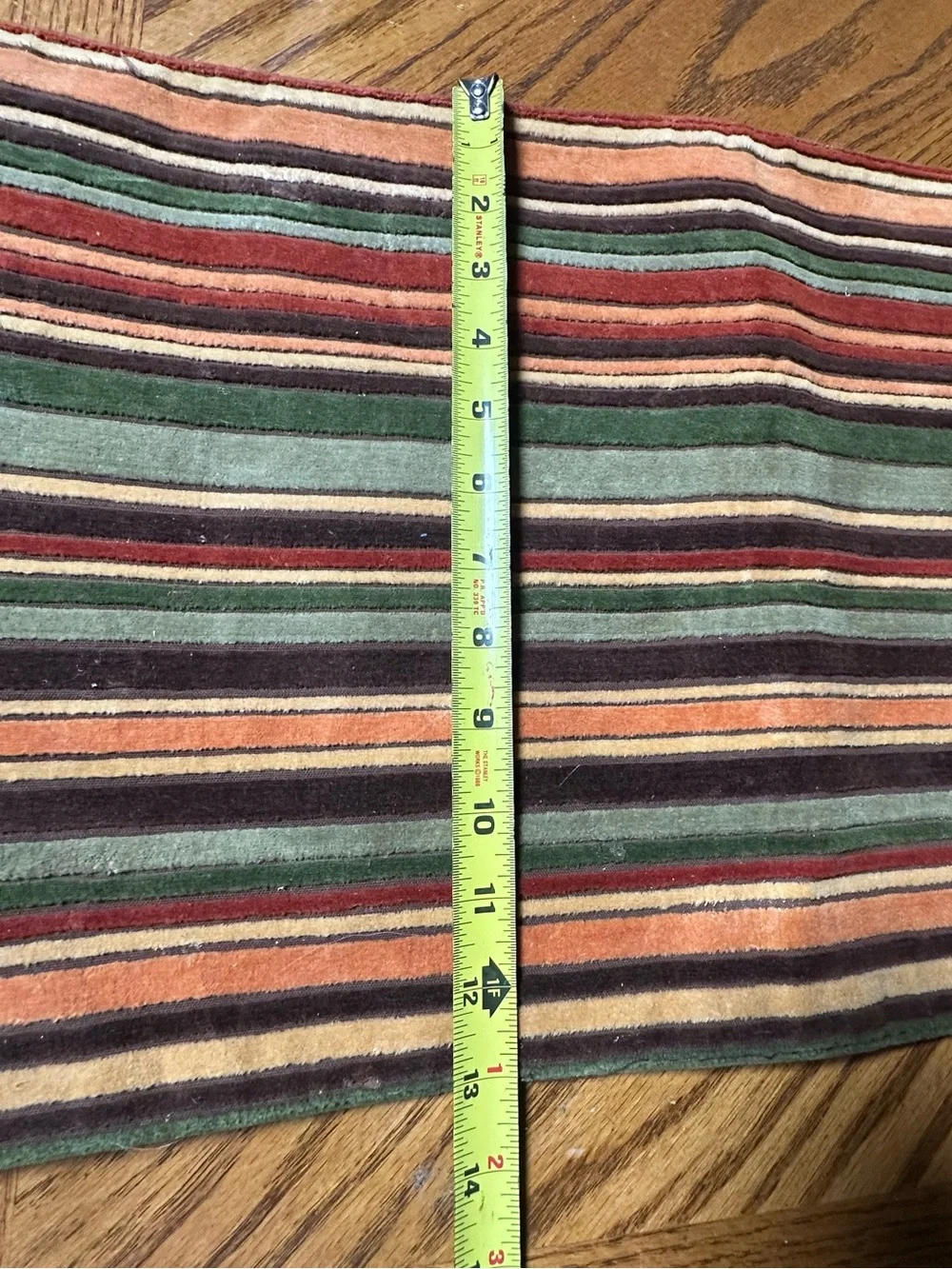 Striped Velour table Runner in Earth Tones